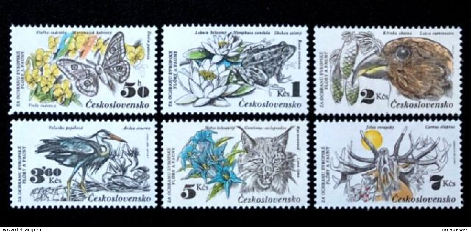 CZECHOSLOVAKIA STAMPS, SET OF 6, FAUNA, MNH - Neufs