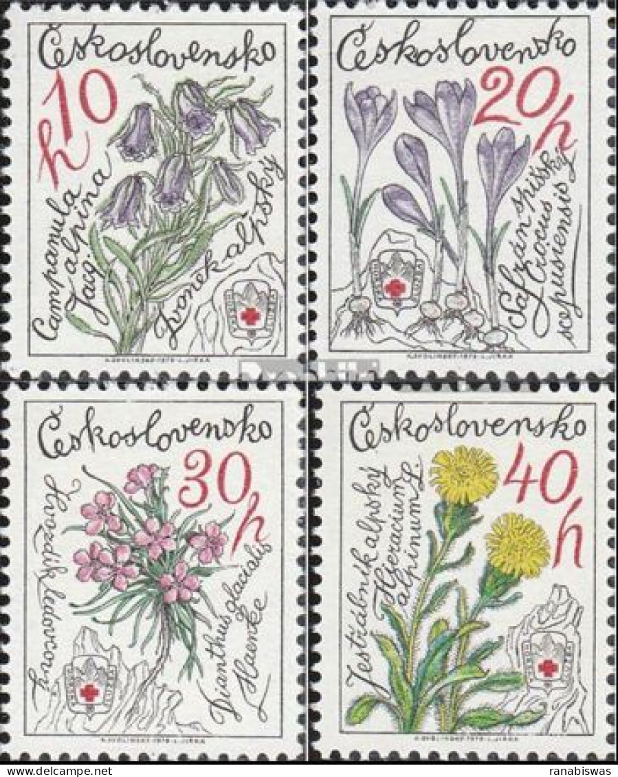 CZECHOSLOVAKIA STAMPS 1979, SET OF 4, FLORA, MNH - Neufs