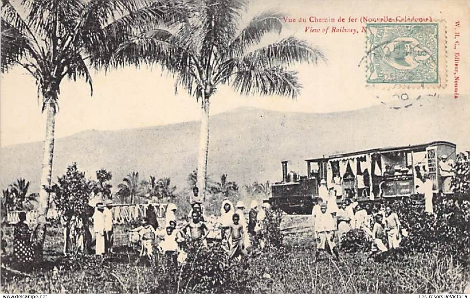 Nouvelle Calédonie - Vue Du Chemin De Fer - Animé - Train - Palmier - Carte Postale Ancienne - Nouvelle-Calédonie