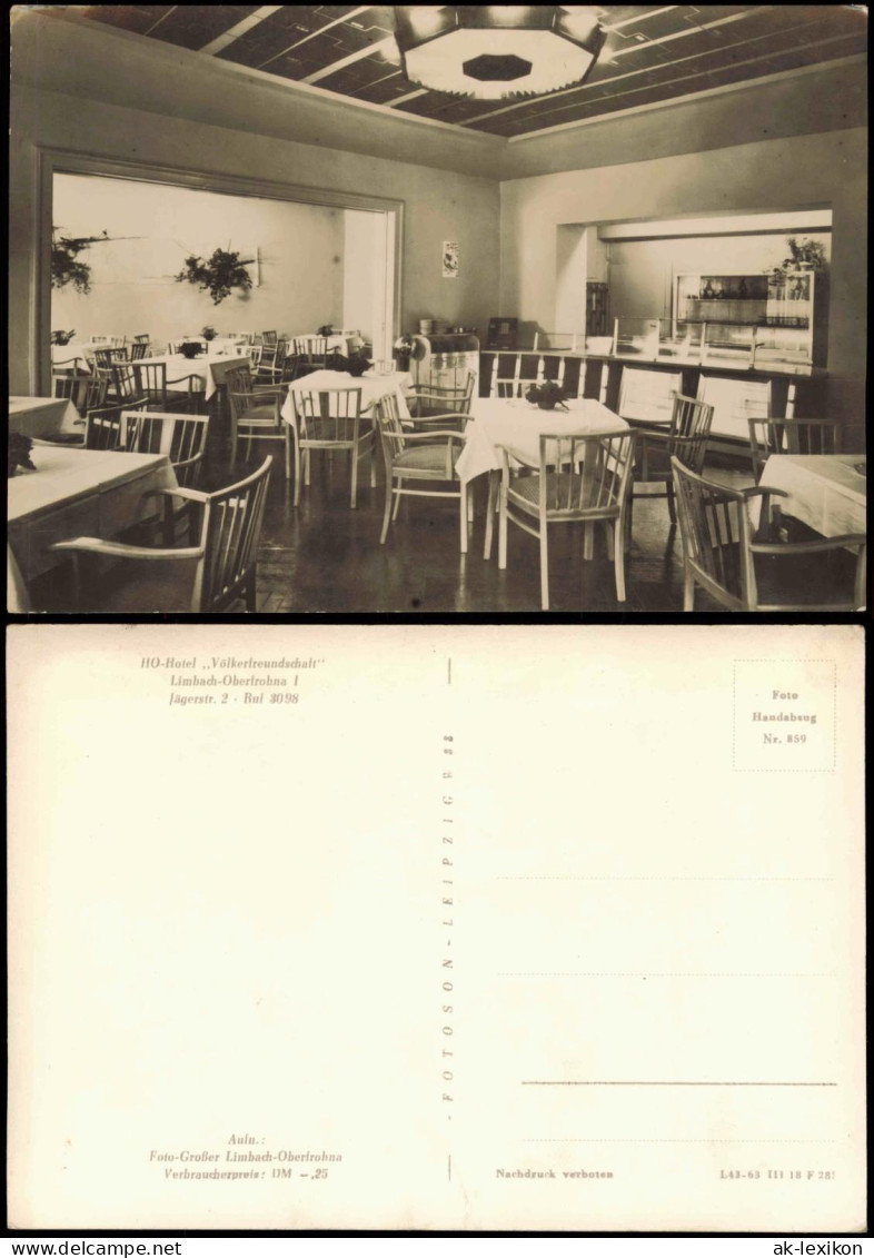 Limbach-Oberfrohna HO-Hotel Völkerfreundschaft Jägerstr. 2 Zur DDR-Zeit 1963 - Limbach-Oberfrohna