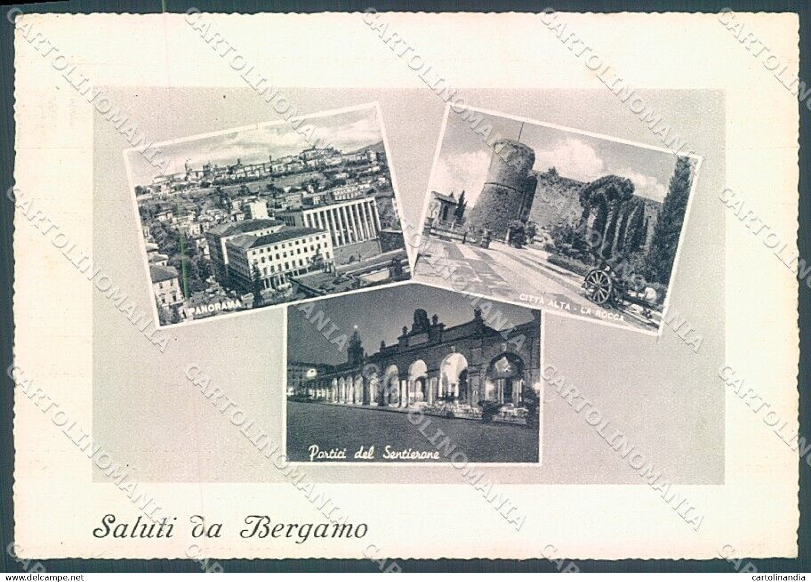 Bergamo Città Castello Saluti Da FG Cartolina JK2945 - Bergamo