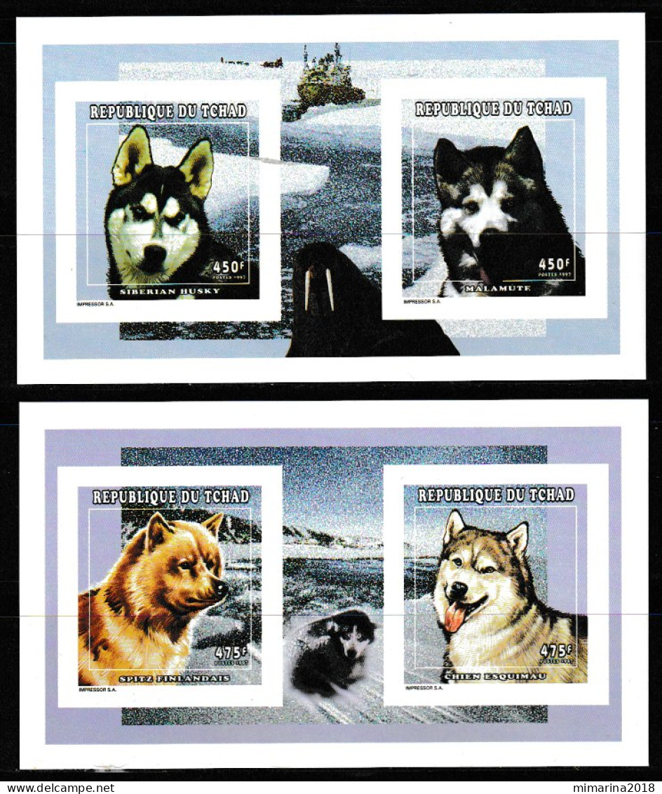 TCHAD  1997  MNH  "DOGS"  IMPERFORATED - Chiens