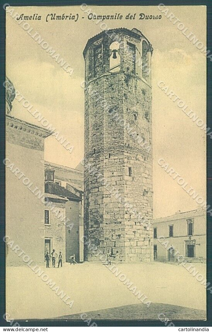 Terni Amelia Duomo Campanile PIEGHINA ANGOLO Cartolina JK4725 - Terni