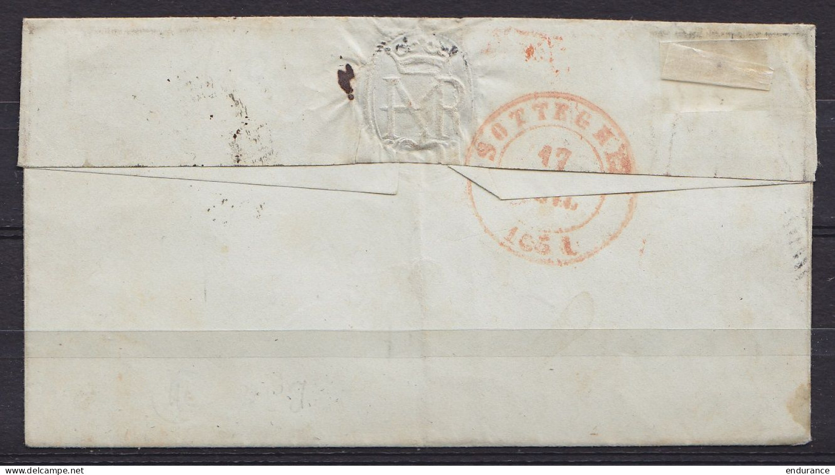 LSC (sans Texte) Affr. N°3 X2 P25 Càd CHARLEROY /15 JUIL 1851 Pour Curé De Audenhove-Sainte-Marie Par SOTTEGHEM (Zottege - 1849-1850 Medaillons (3/5)