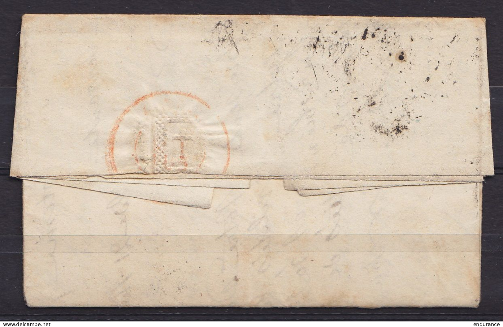 L. De BASSEVELDE Affr. N°3 P37 Càd EECLOO /21 Mai 1851 Pour Notaire à EVERGEM - Boîte "C" (?) - 1849-1850 Medaglioni (3/5)