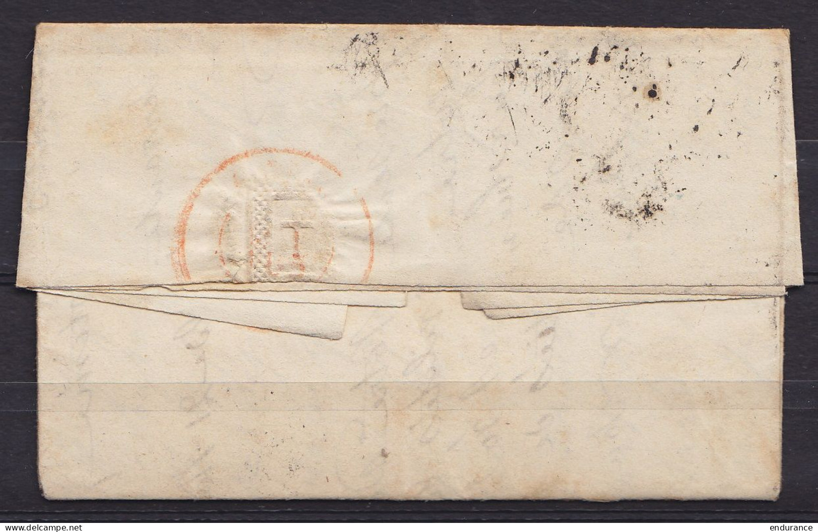 L. De BASSEVELDE Affr. N°3 P37 Càd EECLOO /21 Mai 1851 Pour Notaire à EVERGEM - Boîte "C" (?) - 1849-1850 Medaillen (3/5)