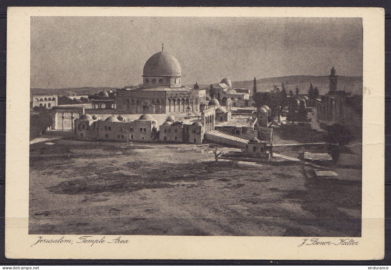 Israel - CP Jerusalem Airmail Càd JERUSALEM /21.4.1954 Pour Et Taxé 5f à FRANCOVILLE (Seine & Oise) - Griffe "EDEN HOTEL - Cartas & Documentos