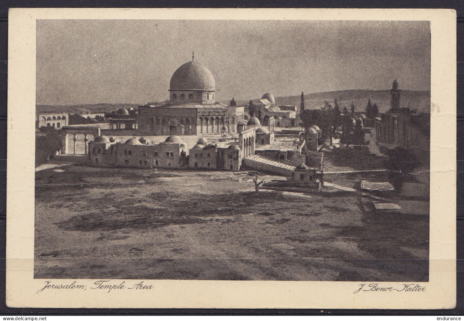 Israel - CP Jerusalem Airmail Càd JERUSALEM /21.4.1954 Pour Et Taxé 5f à FRANCOVILLE (Seine & Oise) - Griffe "EDEN HOTEL - Briefe U. Dokumente