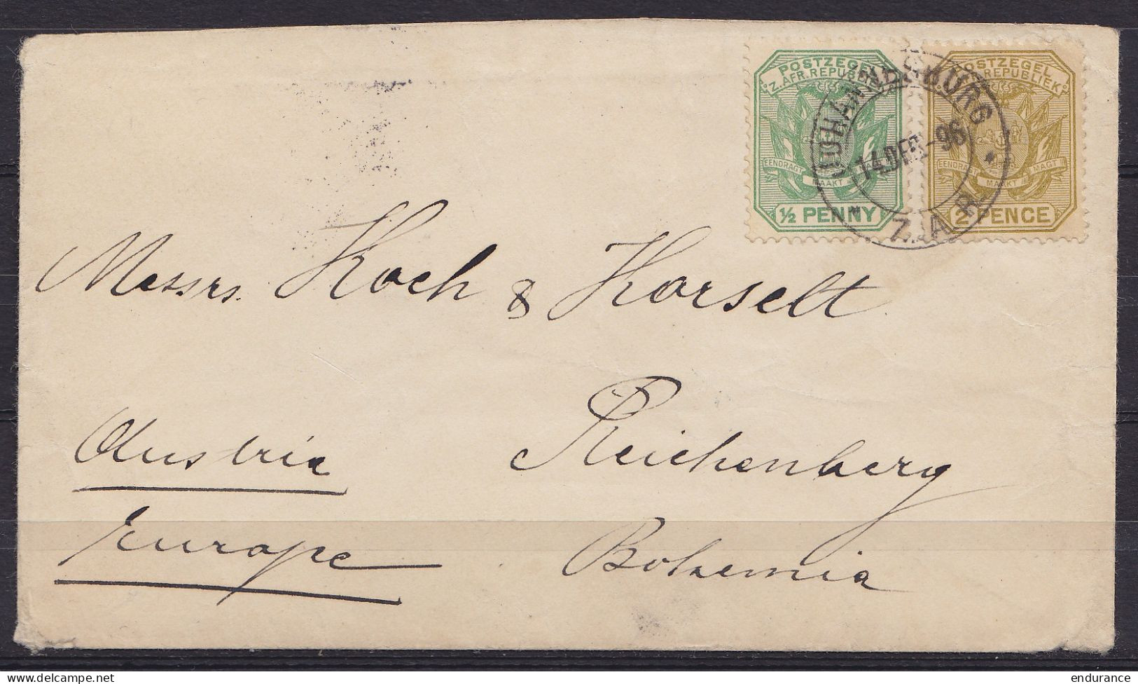 Afrique Du Sud - L. Affr. 2 1/2d Càd JOHANNESBURG /14 DEC 1896 Pour REICHENBERG (Bohême - Autriche) - Transvaal (1870-1909)