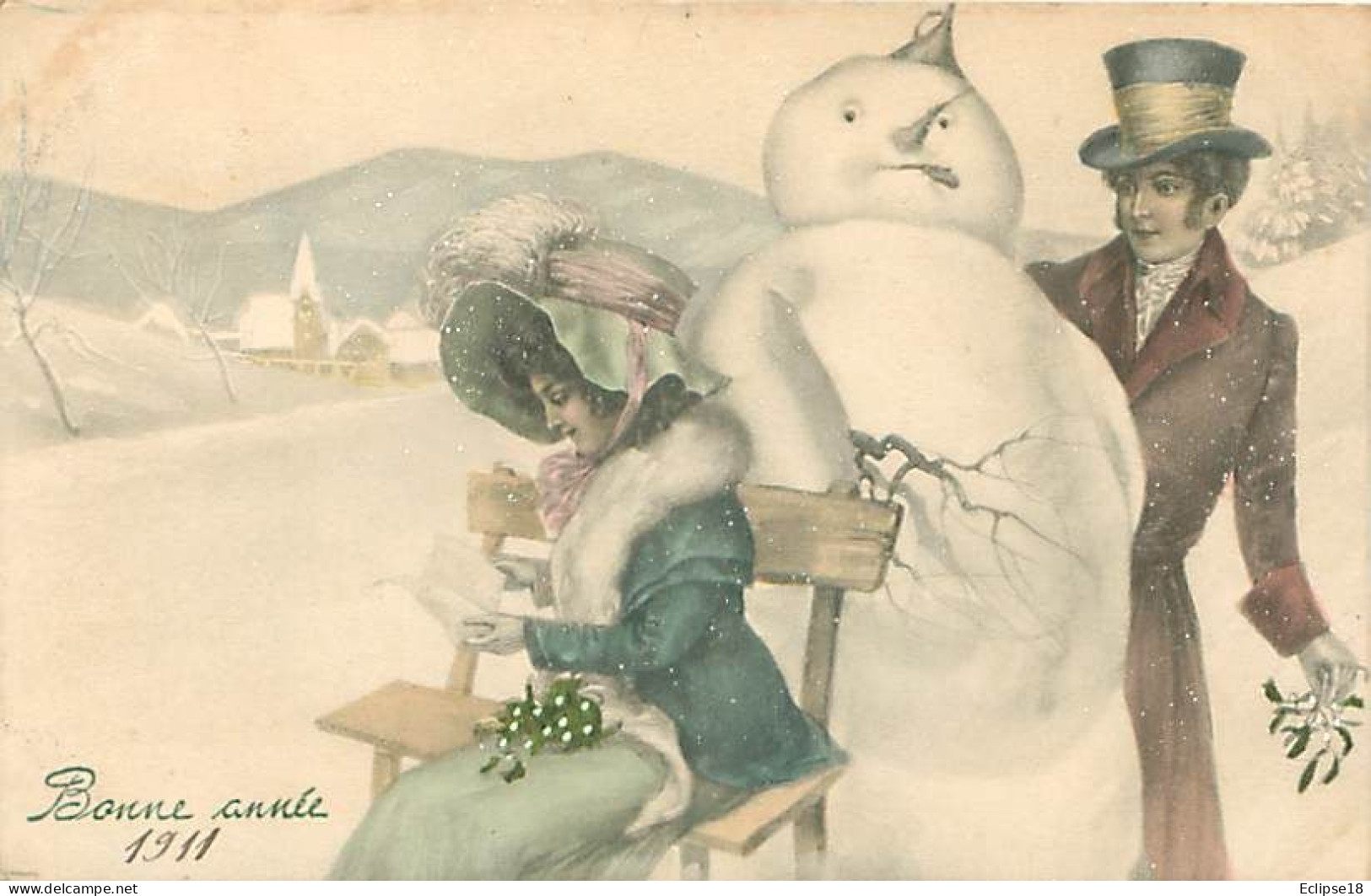 M M Vienne - Bonne Année -  Couple Bonhomme De Neige   R 658 - Vienne