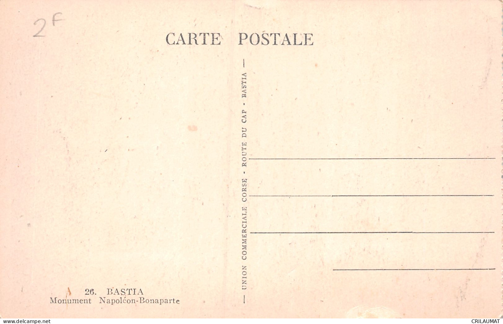 2B-CORSE BASTIA-N°T2934-F/0009 - Other & Unclassified