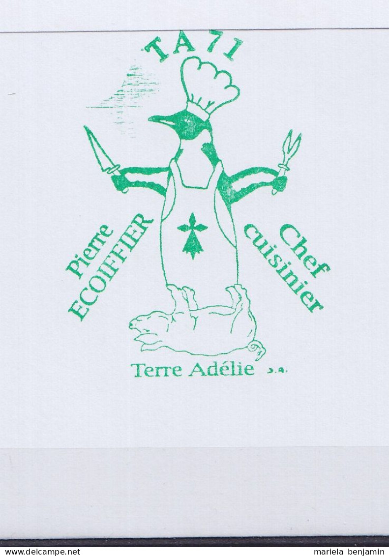 TAAF - Terre Adélie - Cachet Pâtissier TA 71 - Oblit Dumont D'Urville 14-7-2021 (cachet Chef-Cuisiner Au Dos) // Tad444 - Cartas & Documentos