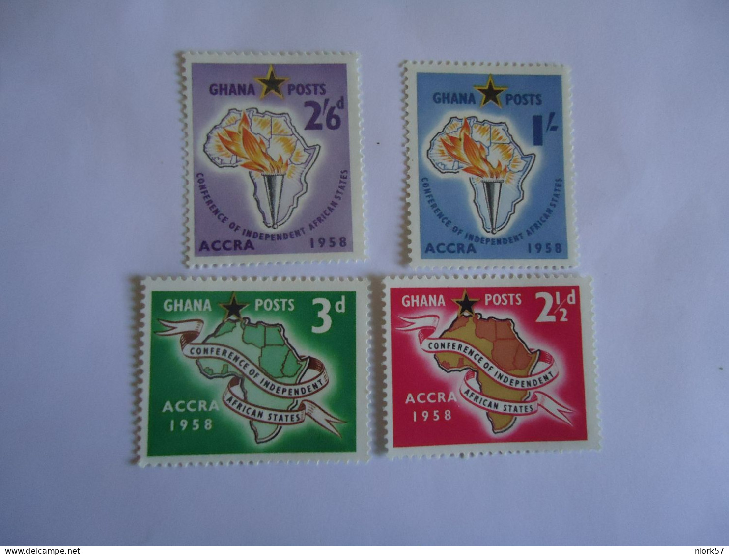 GHANA   MNH 4 STAMPS   1958  MAPS  AFRICAN - Ghana (1957-...)