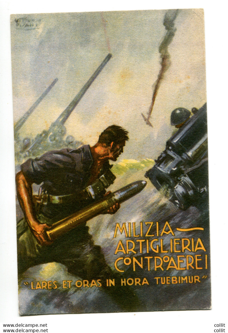 Milizia Artiglieria Contraerei - Cartolina Disegnatore V. Pisani - Marcophilia