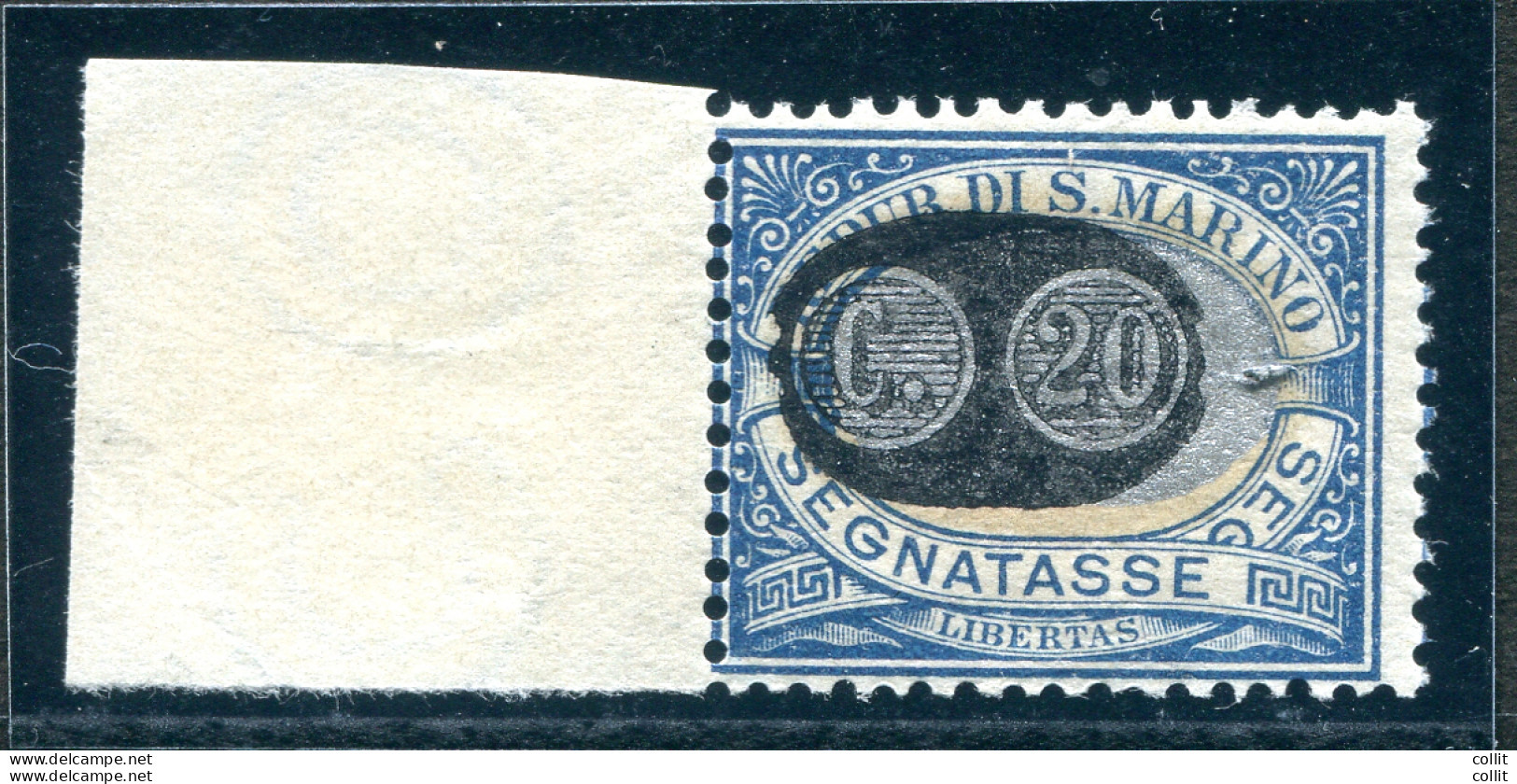 Segnatasse C. 20 Su 5 Mascherina Soprastampa In Argento Spostata - Unused Stamps