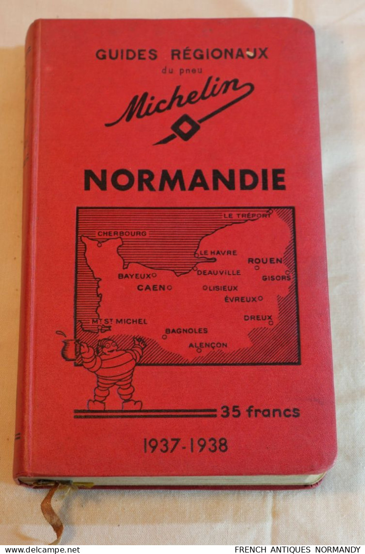 MICHELIN 1937 1938- GUIDE MICHELIN ROUGE - FRANCE NORMANDIE 1937/38 - Bon État - état D'usage - 1901-1940