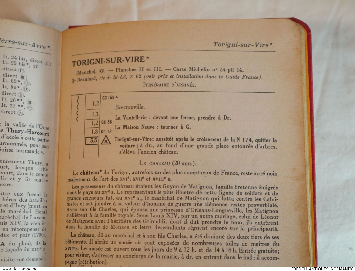 MICHELIN 1937 1938- GUIDE MICHELIN ROUGE - FRANCE NORMANDIE 1937/38 - Bon État - état d'usage