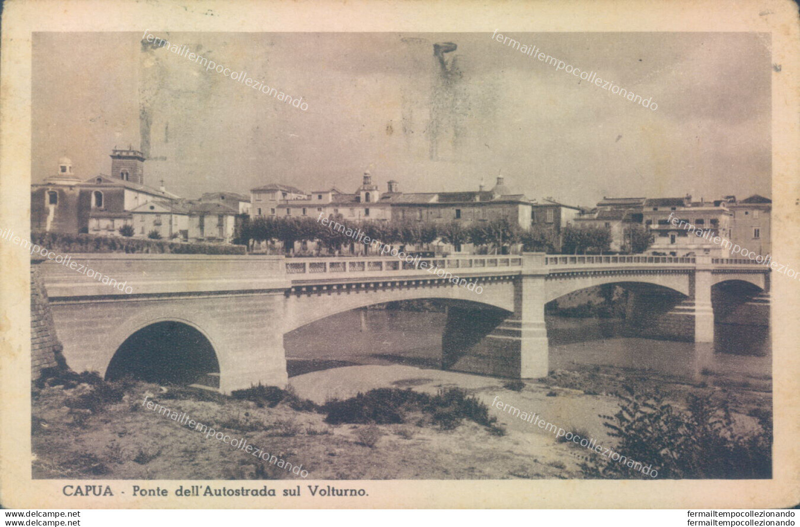 Aa27 Cartolina Capua Ponte Sull'autostrada Sul Volturno Provincia Di Caserta - Caserta