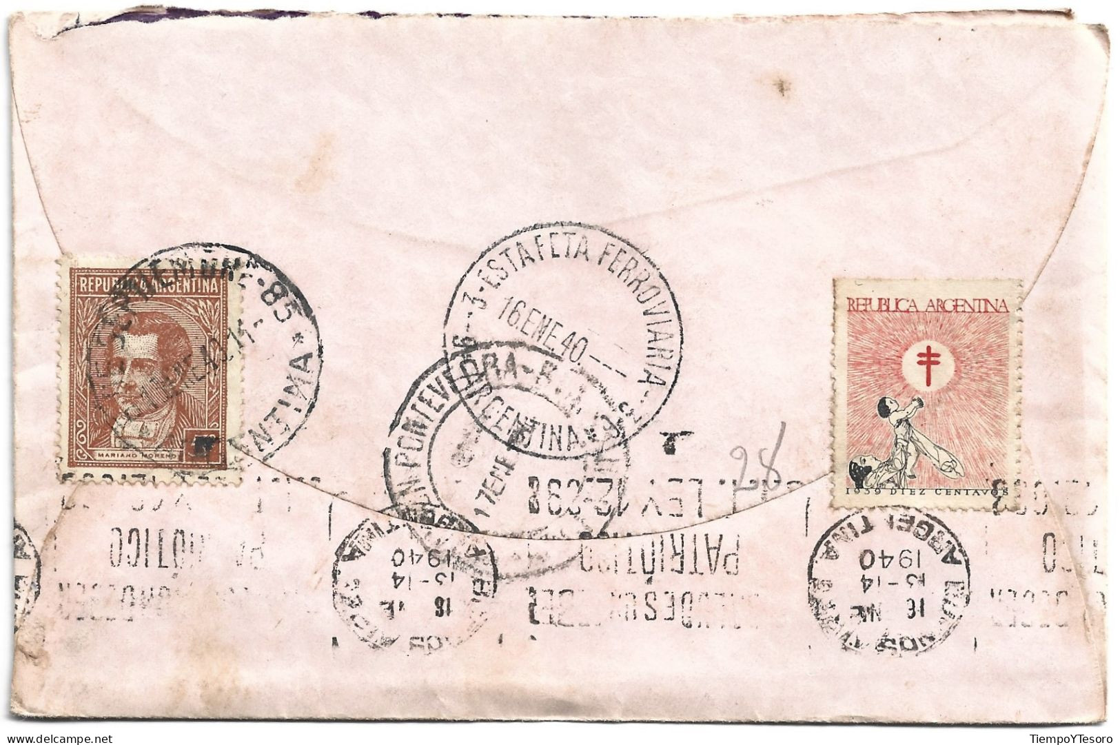 Correspondence - Argentina, Buenos Aires, 1940, Mariano Moreno Stamps N°1553 - Storia Postale