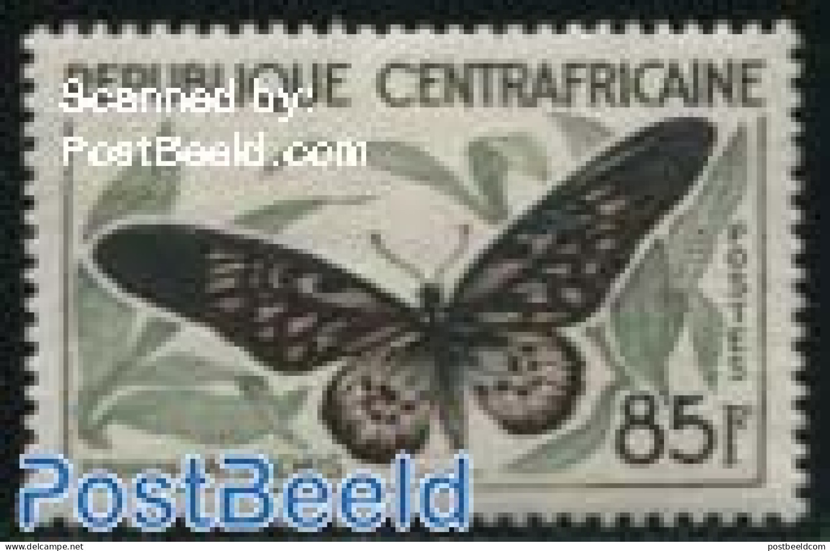 Central Africa 1960 85F, Stamp Out Of Set, Mint NH, Nature - Butterflies - Centrafricaine (République)