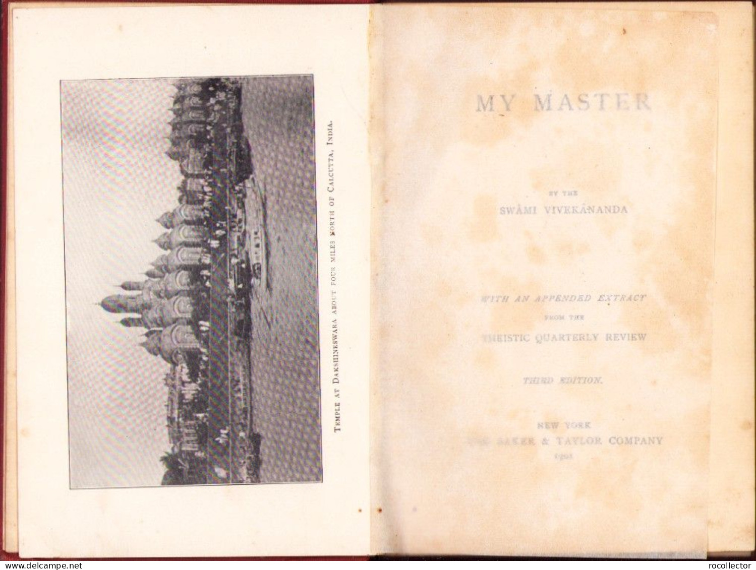 My Master By The Swami Vivekananda 1901 C3872N - Alte Bücher