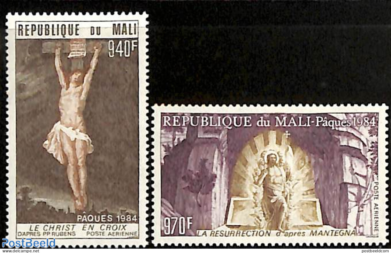 Mali 1984 Easter 2v, Mint NH, Religion - Religion - Art - Rubens - Malí (1959-...)
