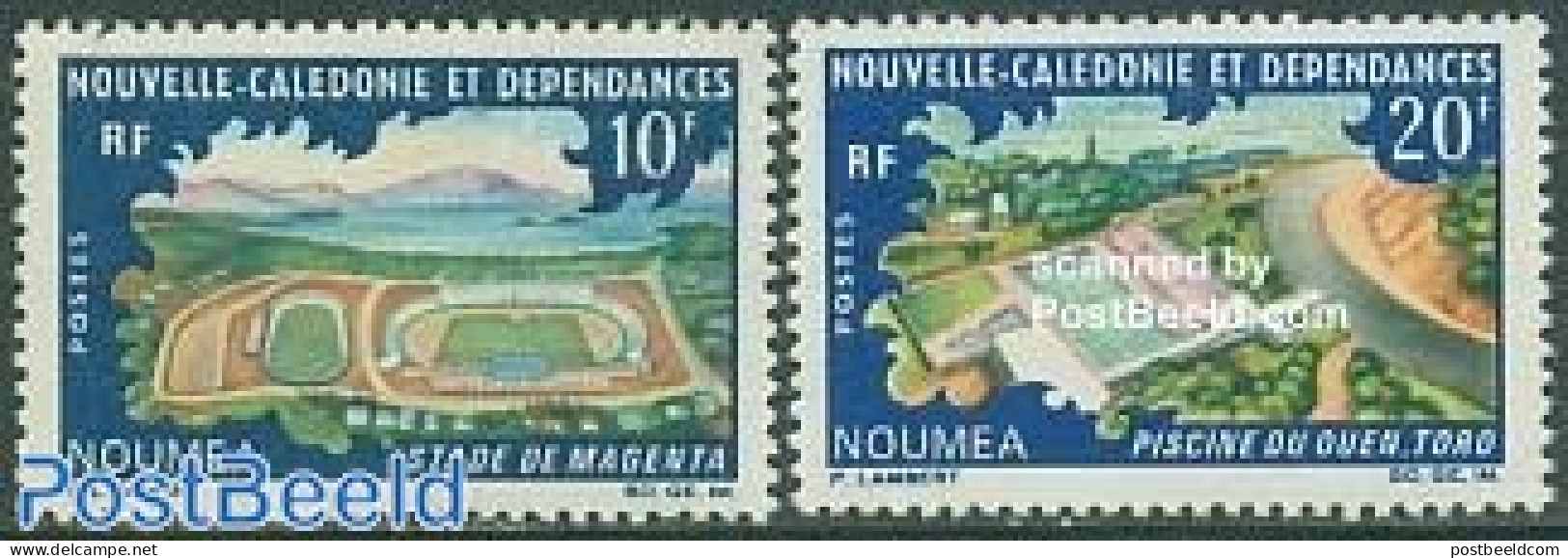 New Caledonia 1967 Sport Stadiums 2v, Mint NH, Sport - Sport (other And Mixed) - Nuevos