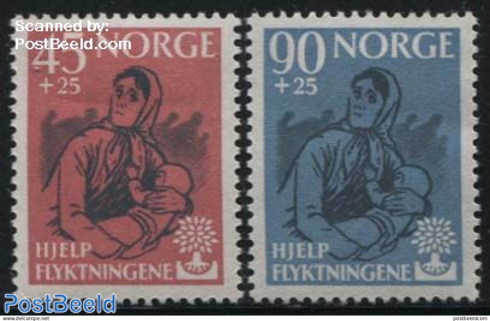 Norway 1960 International Year Of Refugees 2v, Unused (hinged), History - Various - Refugees - Int. Year Of Refugees 1.. - Neufs