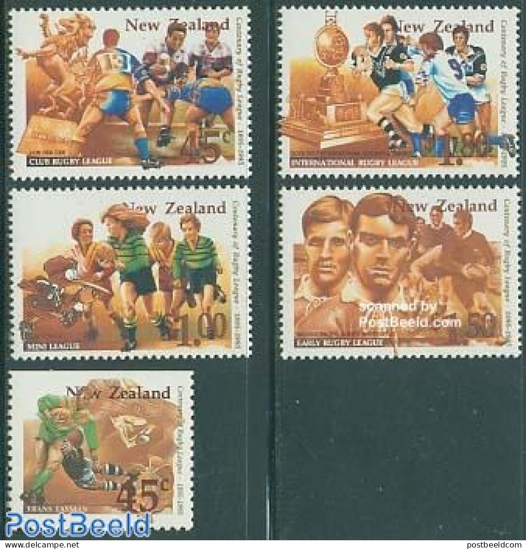New Zealand 1995 Rugby 5v, Mint NH, Sport - Rugby - Sport (other And Mixed) - Neufs