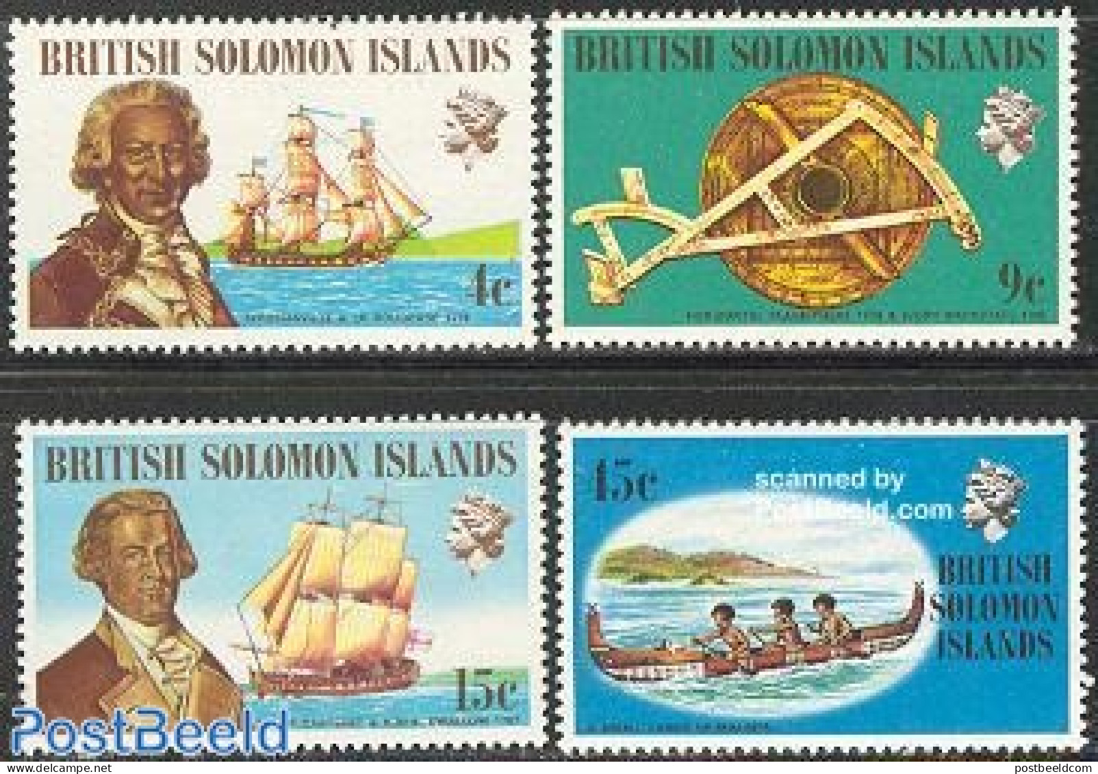 Solomon Islands 1972 Ships & Navigation 4v, Mint NH, History - Science - Transport - Explorers - Weights & Measures - .. - Esploratori