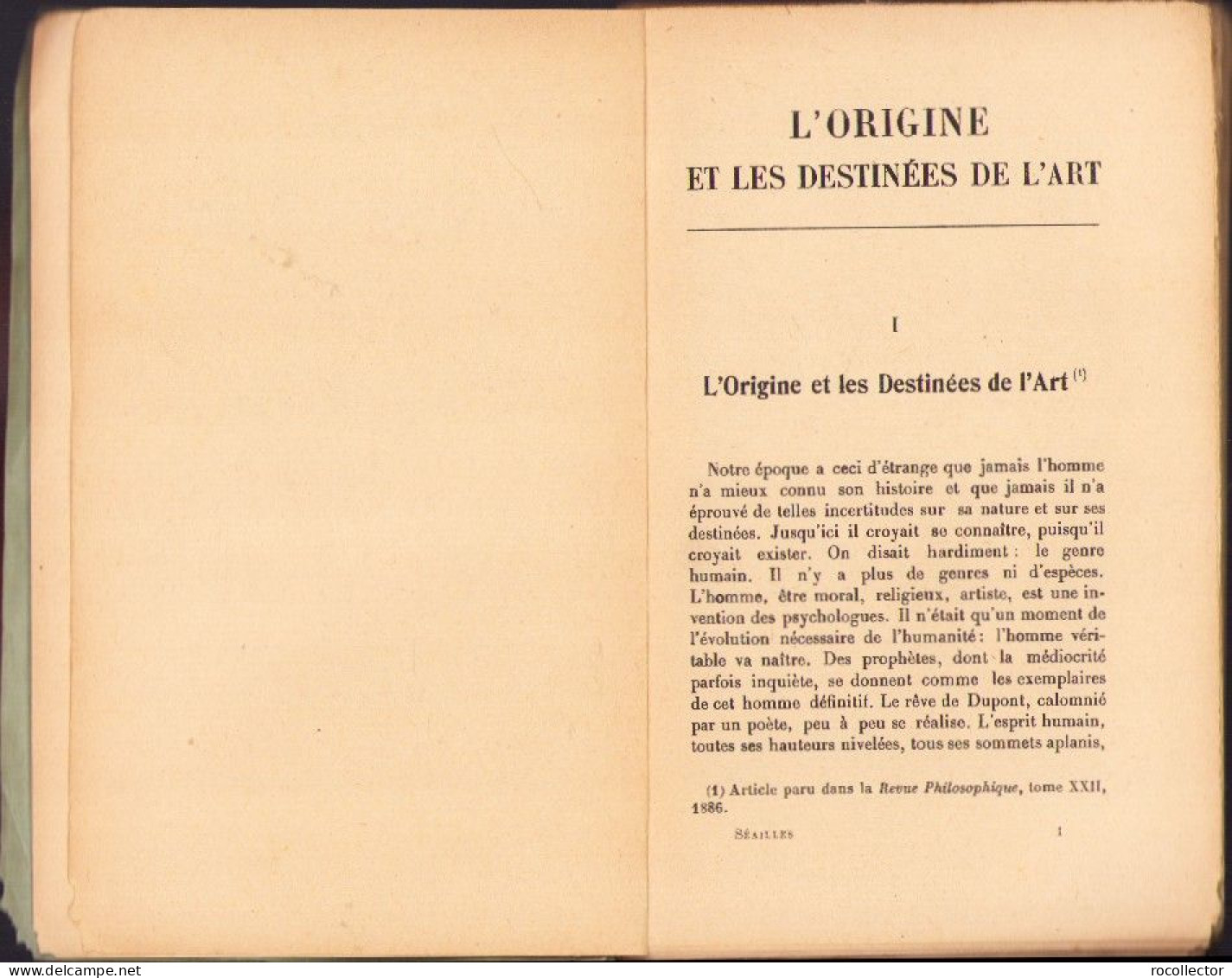 L’origine Et Les Destinees De L’art Par G Seailles 1925 C3871N - Alte Bücher