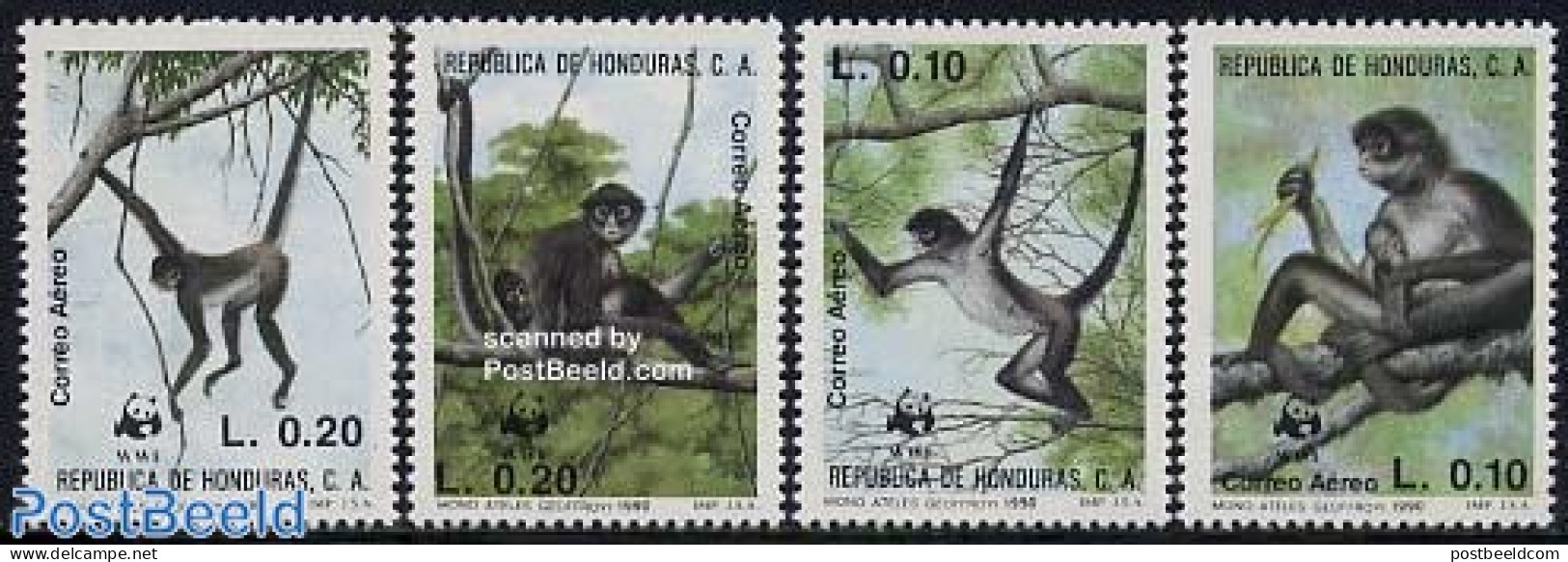 Honduras 1990 WWF, Monkeys 4v, Mint NH, Nature - Animals (others & Mixed) - Monkeys - World Wildlife Fund (WWF) - Honduras