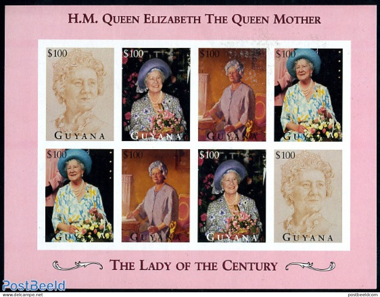 Guyana 1995 Queen Mother M/s Impeforated, Mint NH, History - Kings & Queens (Royalty) - Familles Royales