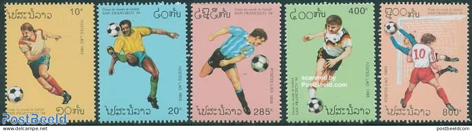Laos 1993 World Cup Football USA 5v, Mint NH, Sport - Football - Laos