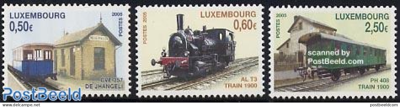 Luxemburg 2005 Famous Railways 3v, Mint NH, Transport - Railways - Neufs