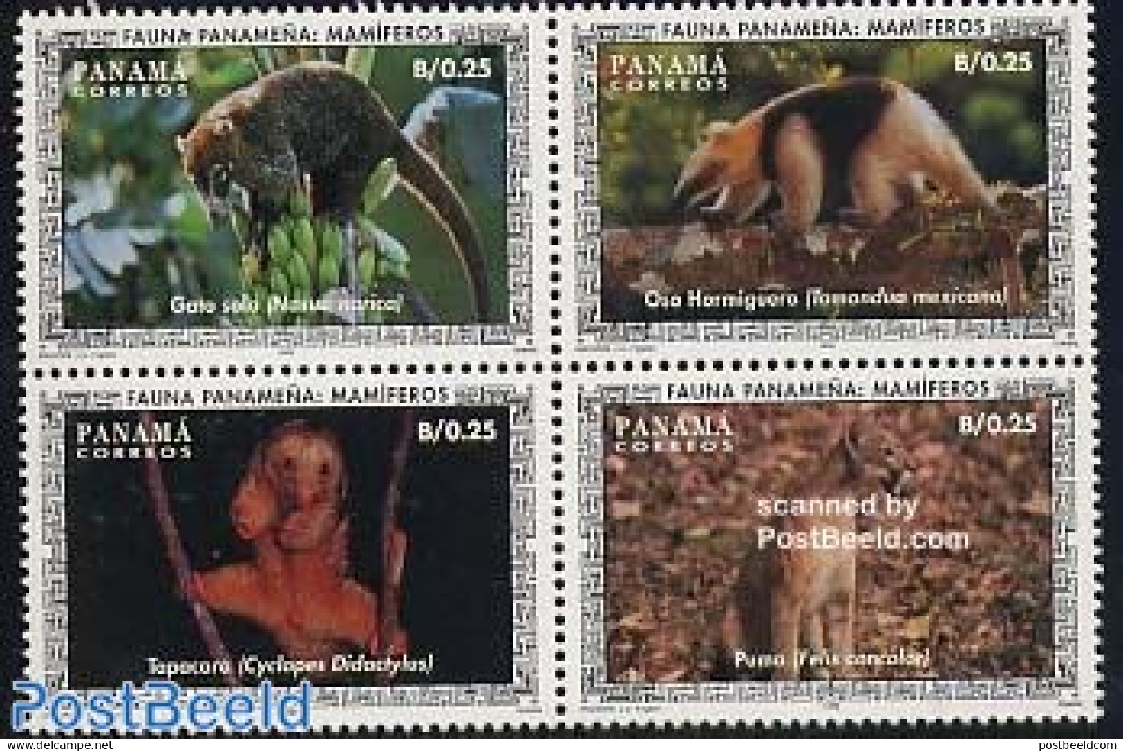 Panama 1996 Mammals 4v [+], Mint NH, Nature - Animals (others & Mixed) - Cat Family - Panama