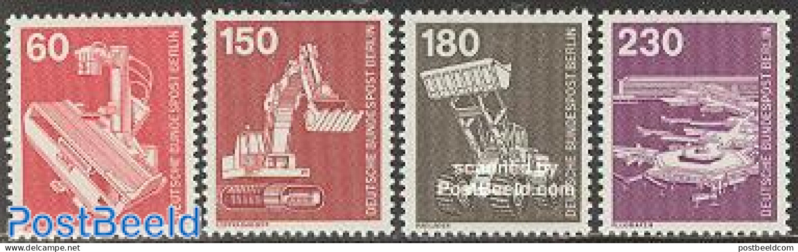 Germany, Berlin 1978 Definitives, Technics 4v, Mint NH, Health - Transport - Various - Health - Aircraft & Aviation - .. - Unused Stamps