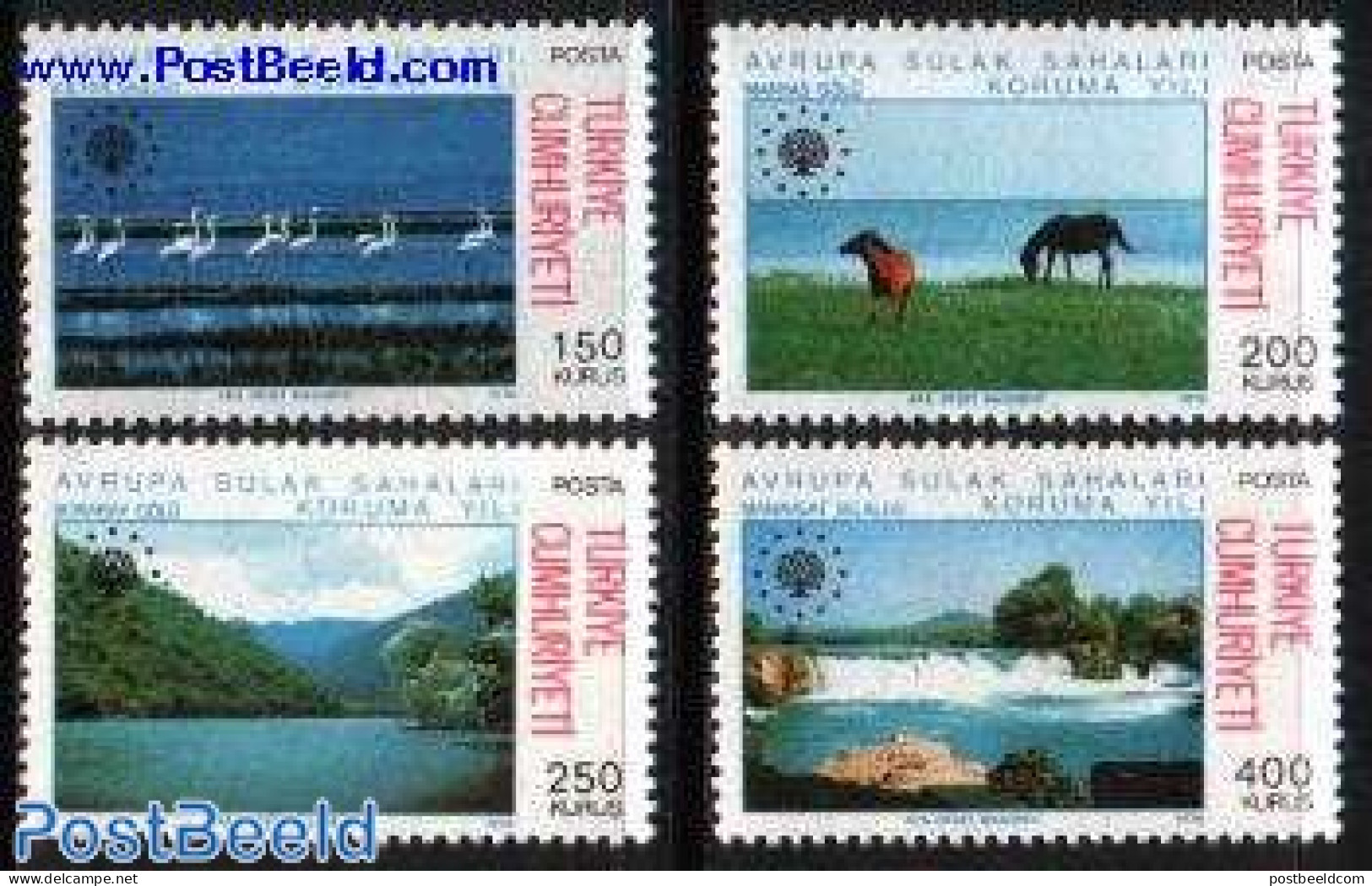 Türkiye 1976 European Water Conservation 4v, Mint NH, History - Nature - Europa Hang-on Issues - Birds - Environment .. - Andere & Zonder Classificatie