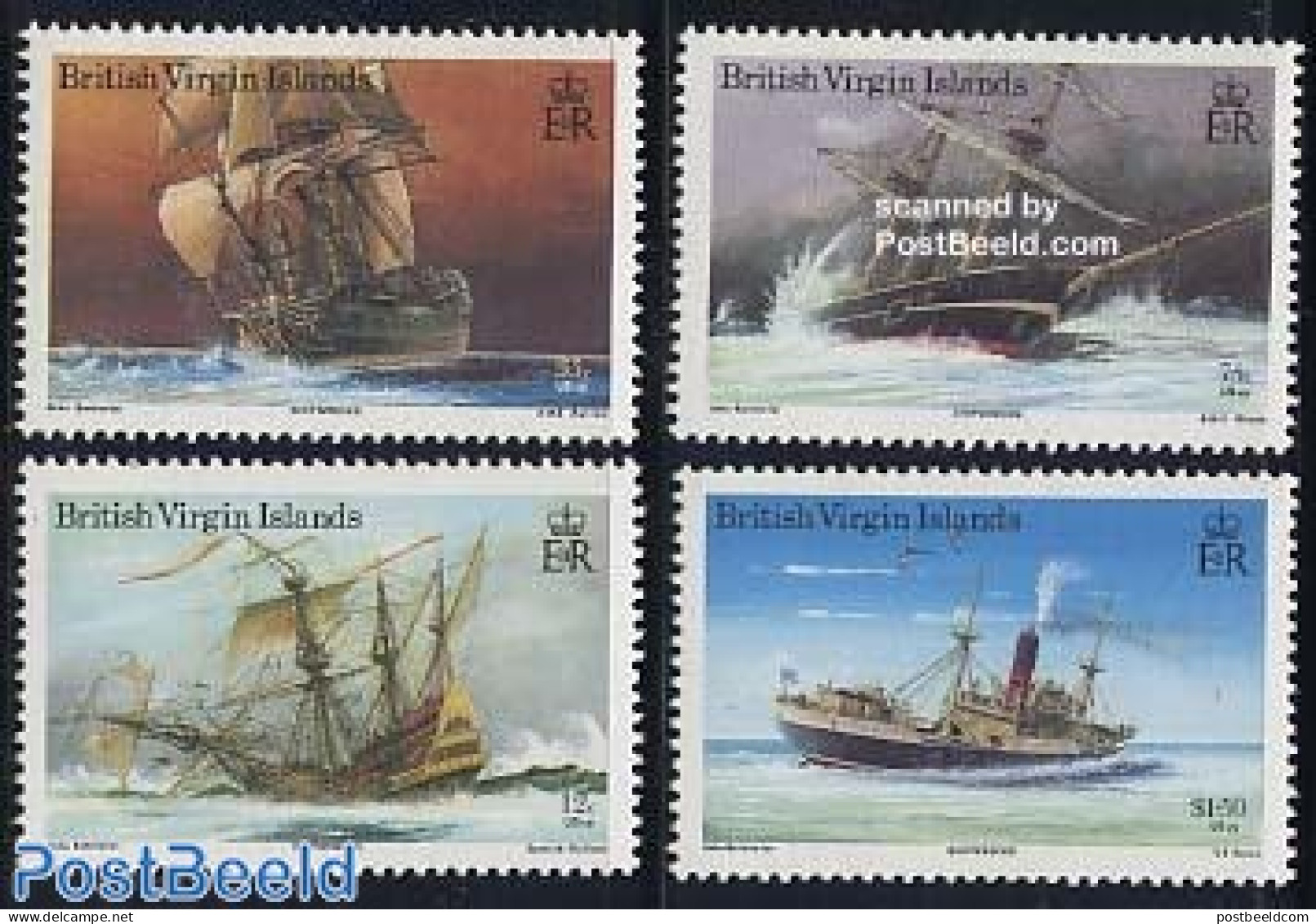 Virgin Islands 1987 Ship Wrecks 4v, Mint NH, History - Transport - Ships And Boats - Disasters - Bateaux