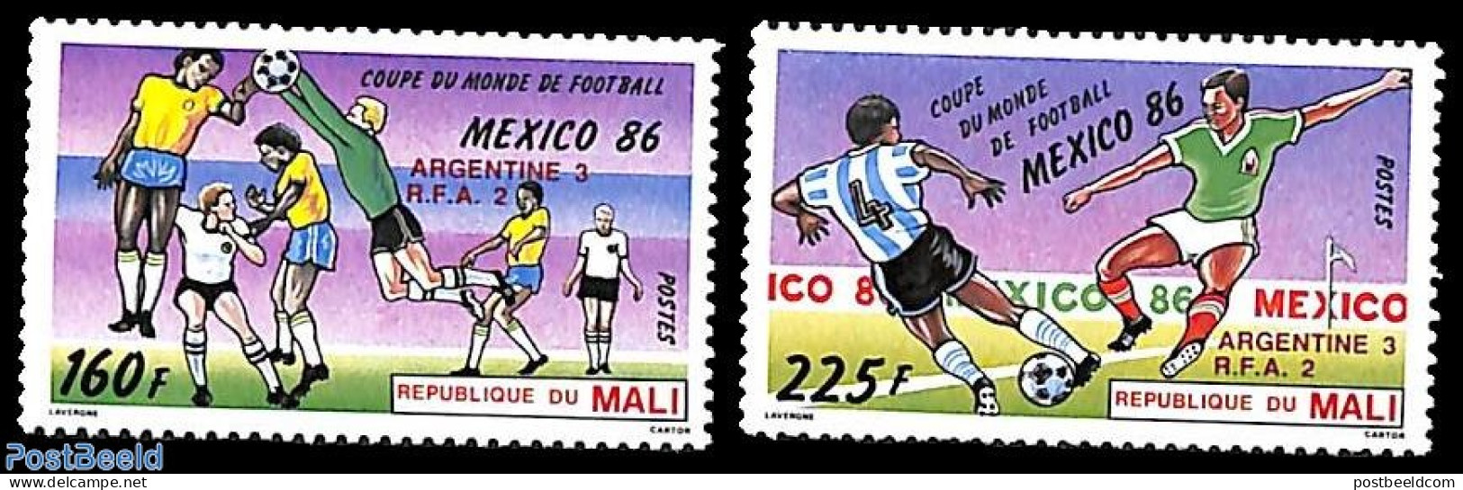 Mali 1986 Football Winners 2v, Mint NH, Sport - Football - Malí (1959-...)