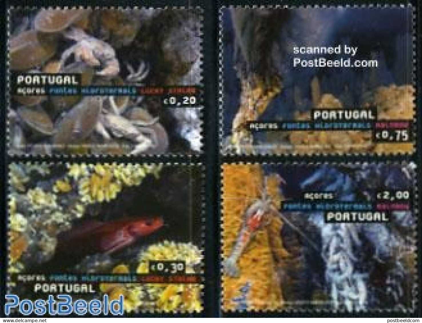 Azores 2006 Hydrothermal Sources 4v, Mint NH, History - Nature - Geology - Fish - Shells & Crustaceans - Fische