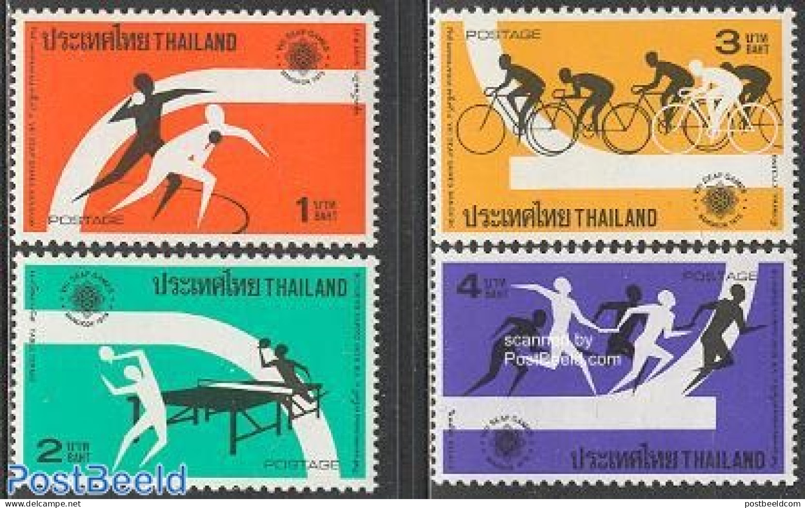 Thailand 1975 Sport Games 4v, Mint NH, Sport - Sport (other And Mixed) - Table Tennis - Tennis De Table