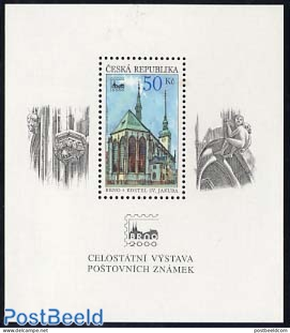 Czech Republic 2000 Brno Stamp Exp. S/s, Mint NH, Religion - Churches, Temples, Mosques, Synagogues - Philately - Altri & Non Classificati