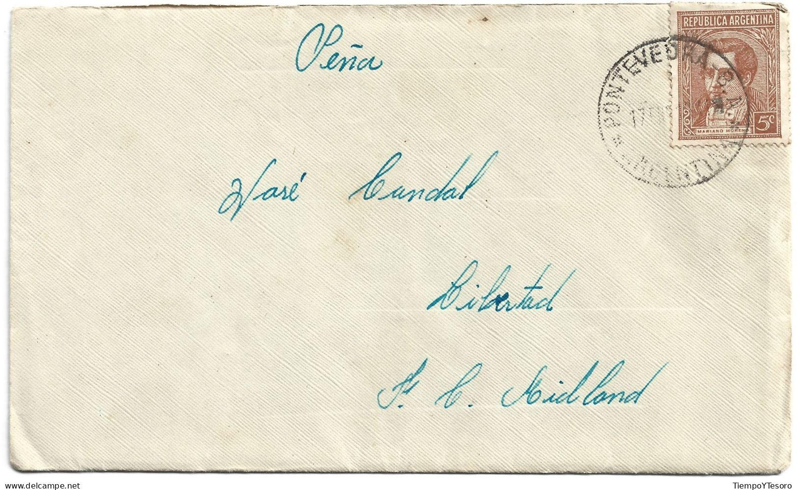 Correspondence - Argentina, Buenos Aires, Mariano Moreno Stamps, 1940, N°1557 - Briefe U. Dokumente