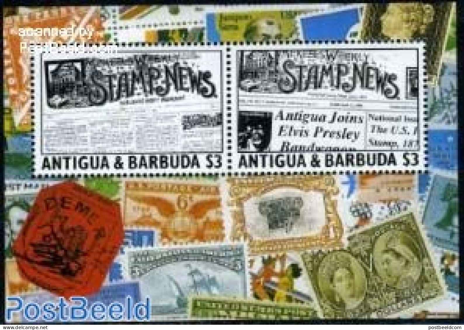 Antigua & Barbuda 1993 Philately S/s (weekly Stamp News 1891), Mint NH, History - Newspapers & Journalism - Philately .. - Briefmarken Auf Briefmarken