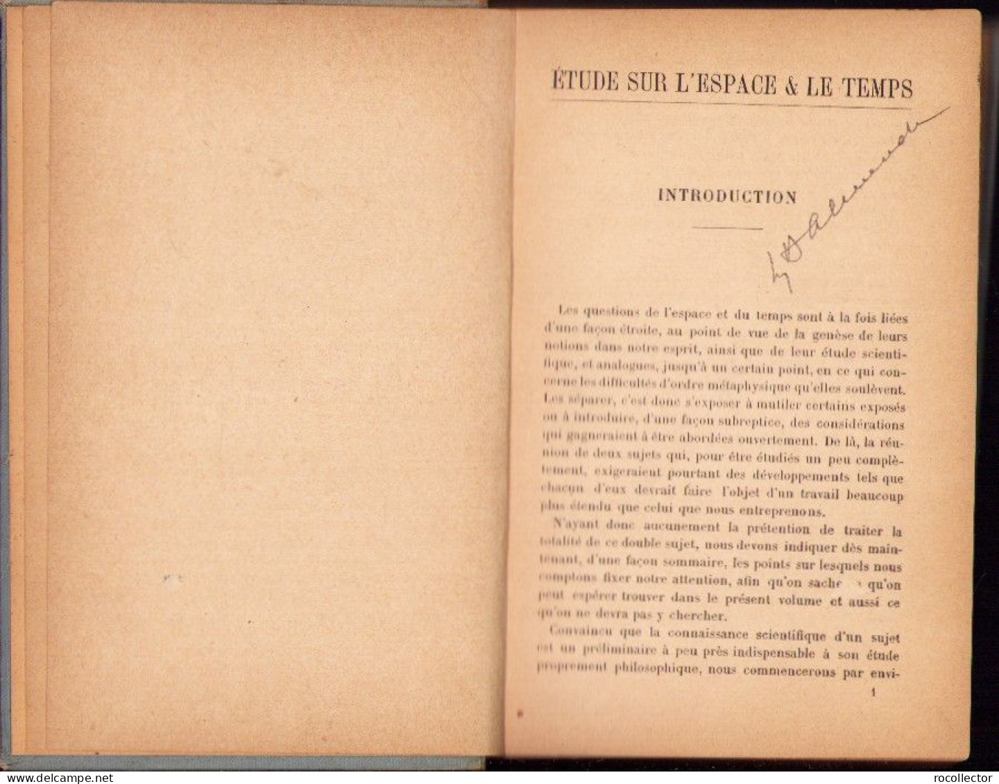 Etude Sur L’espace Et Le Temps Par Georges Lechalas 1896 C3869N - Livres Anciens