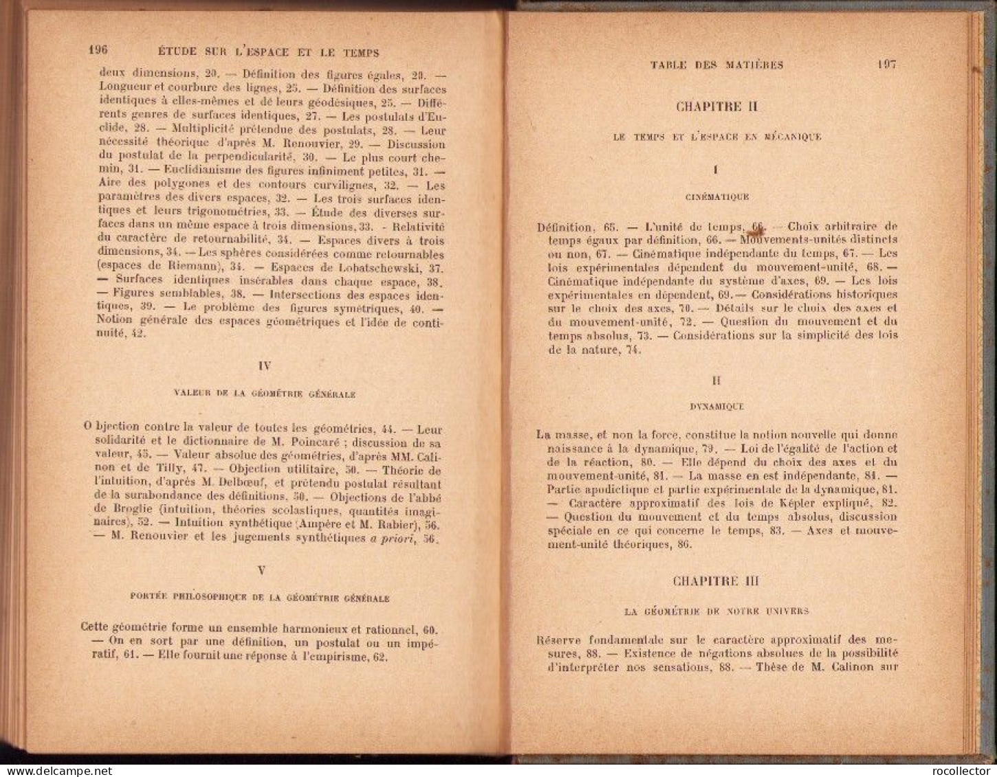 Etude Sur L’espace Et Le Temps Par Georges Lechalas 1896 C3869N - Oude Boeken