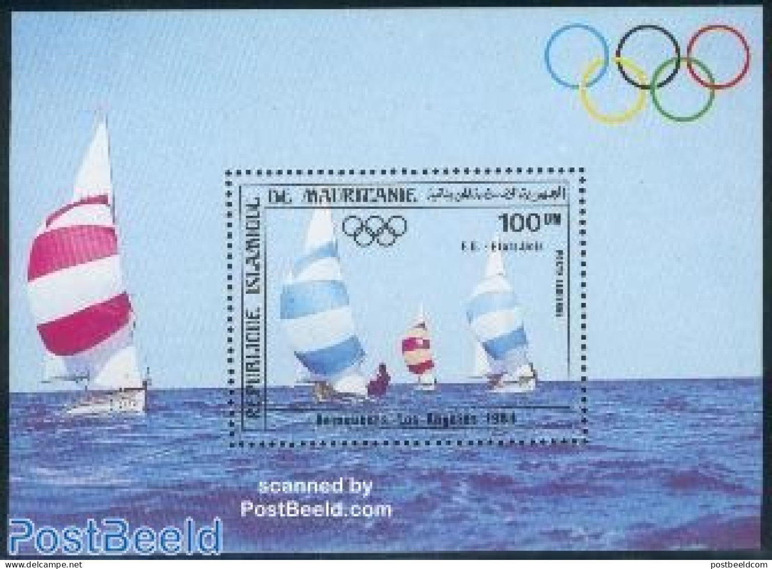 Mauritania 1984 Olympic Winners Los Angeles S/s, Mint NH, Sport - Transport - Olympic Games - Sailing - Ships And Boats - Sailing