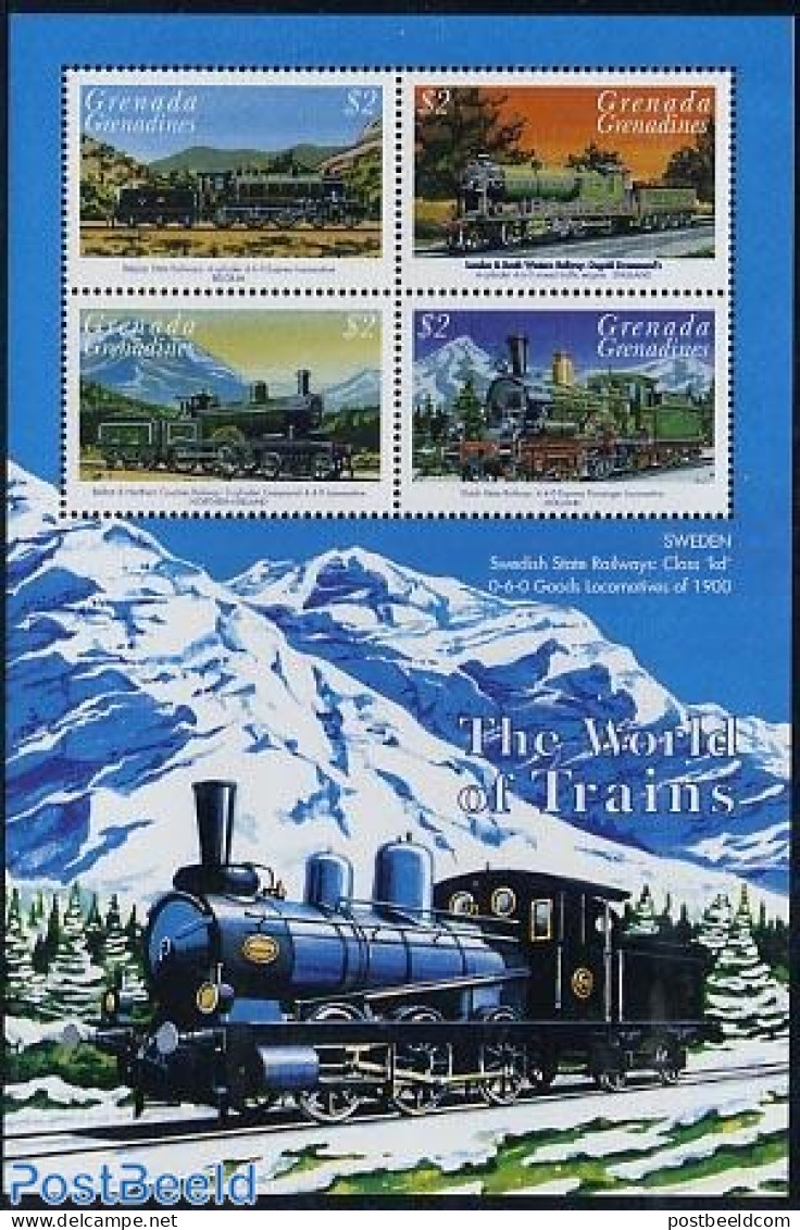 Grenada Grenadines 1999 Railways 4v M/s, Belgian State Railway, Mint NH, Transport - Railways - Trenes