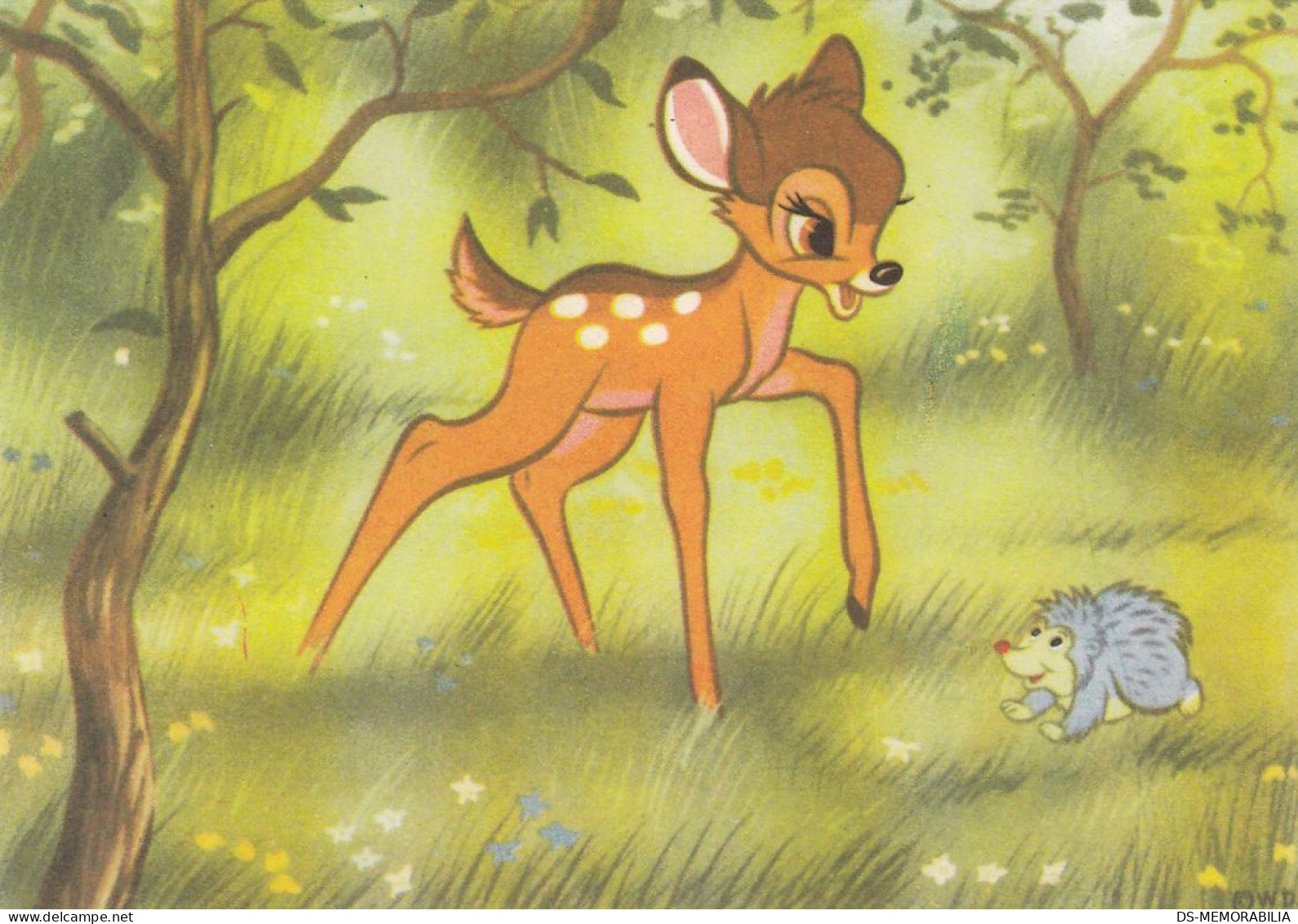 Disney - Bambi & Hedgehog Old Postcard 1965 - Sonstige & Ohne Zuordnung